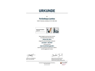 Zertifikat "Reisen für Alle"