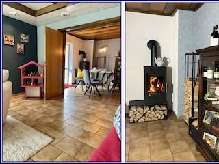 Puppenhaus und gemütliches Kaminzimmer