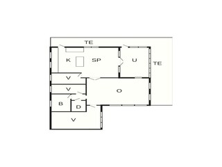 Vakantiehuis Udsholt Strand Grondplan 5