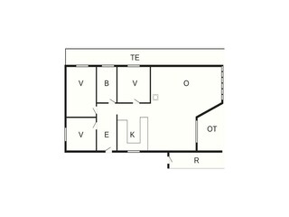 Vakantiehuis Rønde Grondplan 44
