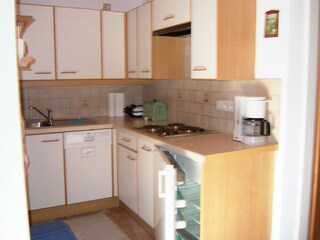 bestens ausgestattete Küche mit Backrohr