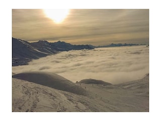 Talfahrt Valfagehr, über den Wolken
