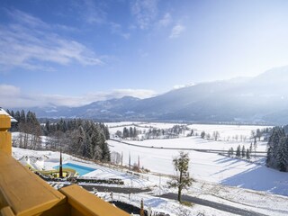 Ausblick vom Balkon im Winter