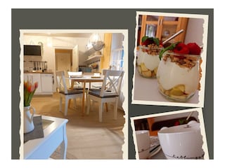 Essbereich der Ferienwohnung Rosengarten