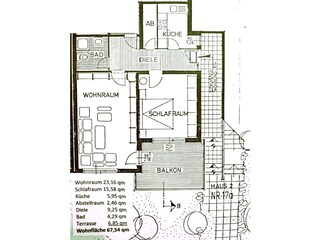 FeWo- Grundriss / FeWo Rheinhoehe-Andernach