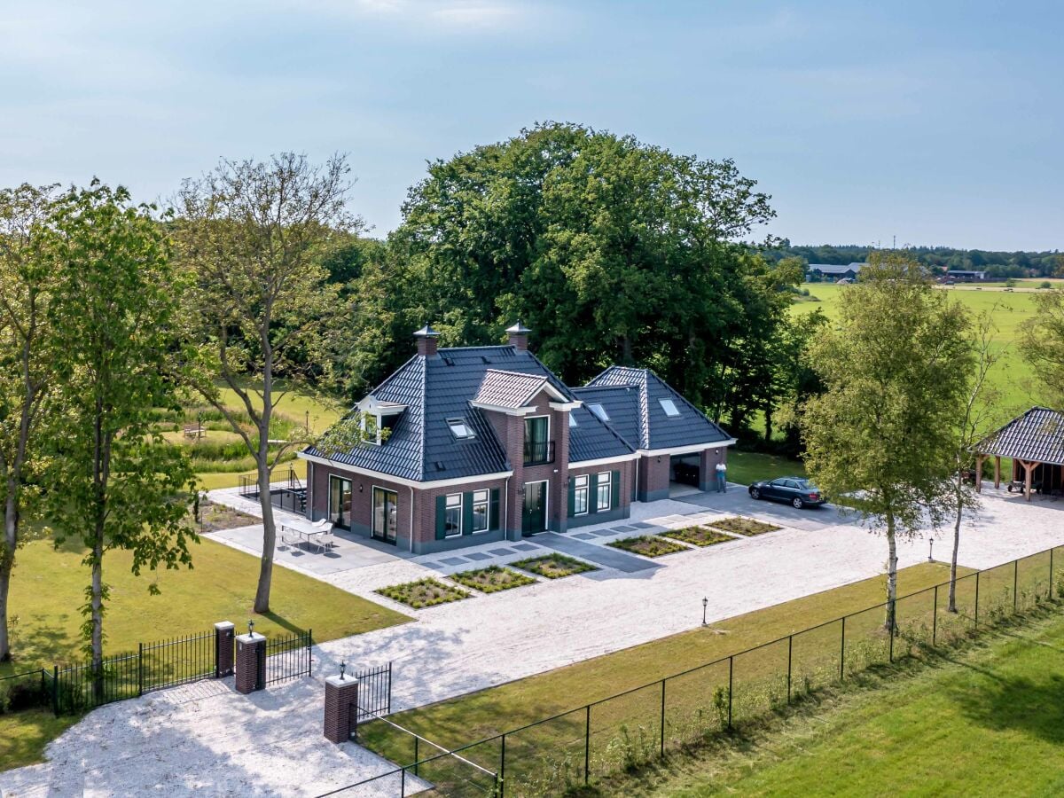 Drone photo of the house and garden