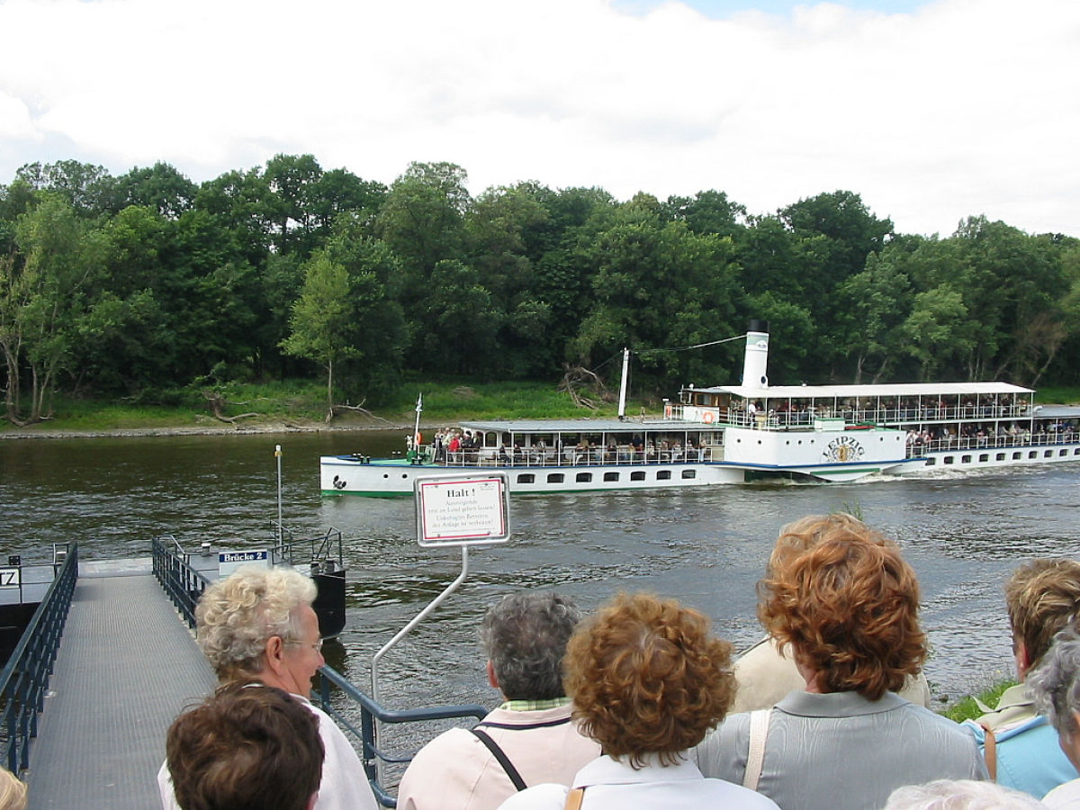 Raddampfer auf der Elbe