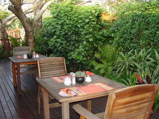 Breakfast outside on the deck