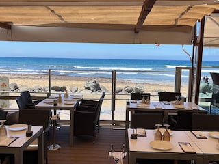 Blicki aus  dem Strandcafe Sint Marrten