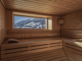 Sauna mit Panoramafenster