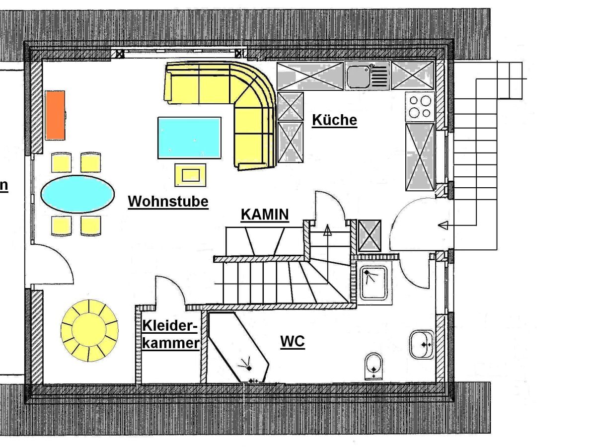 Obergeschoss-Wohnung über zwei Etagen