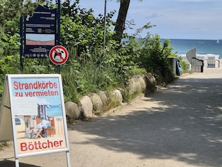 Weg zum kostenlosen Strandkorb