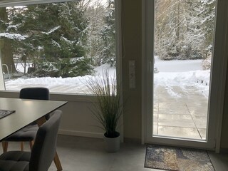 Blick in den winterlichen Garten