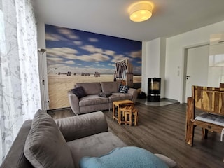 Wohnzimmer mit Kamin