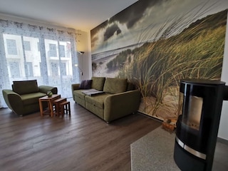 Wohnzimmer mit Kamin