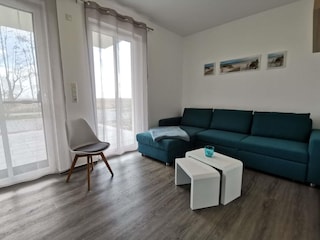 zweites Schlafzimmer mit Bettcouch