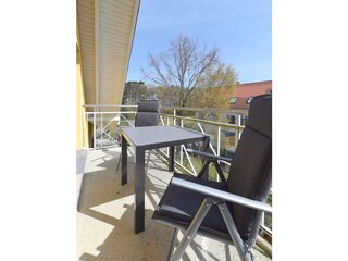 Balkon mit Blick zum nahegelegenen Strand