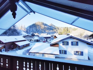 Blick vom Balkon im Winter