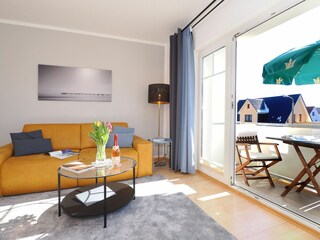 Wohnzimmer mit Ausziehcouch