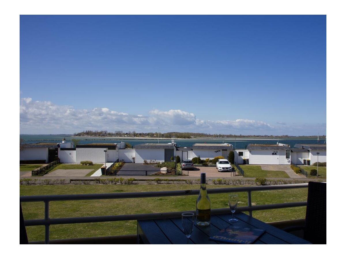 Aussicht vom Balkon der Ferienwohnung auf den Südstrand