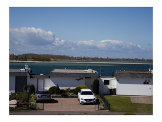 Der Blick auf die Fehmarnsundbrücke von der Ferienwohnung