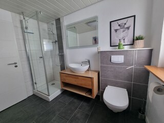 Modernes, neues Badezimmer mit Dusche