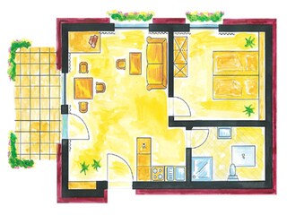 Vakantieappartement Loddin Grondplan 34
