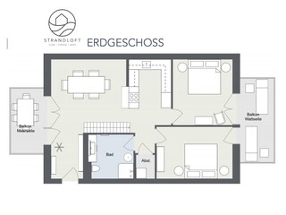 Erdgeschoss der Wohnung im 1.OG