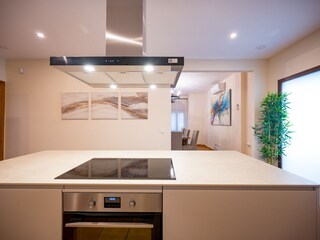 Built in modern equipment in classical kitchen