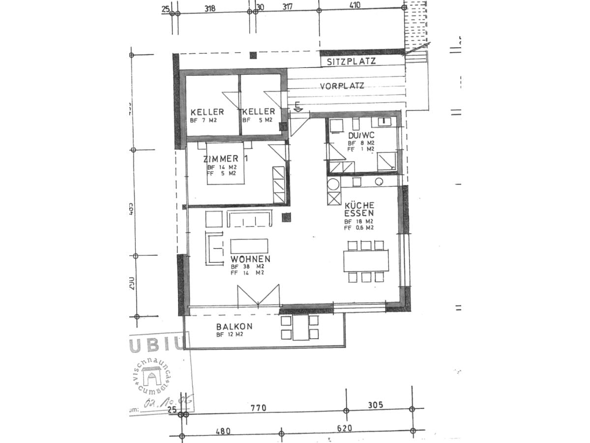 Ferienwohnung Cumbel Grundriss 21