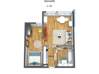 Appartement Burgtiefe Grondplan 13