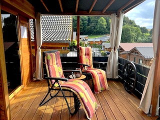 Ferienhaus Annika Aussensauna Liegebereich