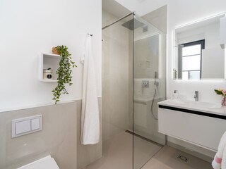 En-suite bathroom with a shower.