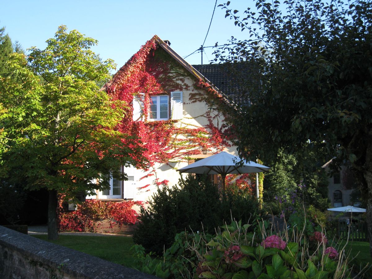 Eingang u. Frühstücksgarten der Ferienwohnung "Ott"