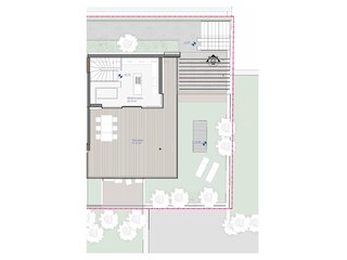 2.OG mit Schlafzimmer, Badezimmer und Schwebebett