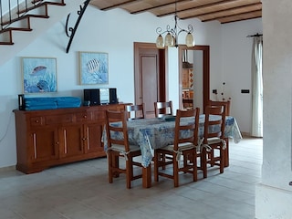 Essbereich im Wohnzimmer