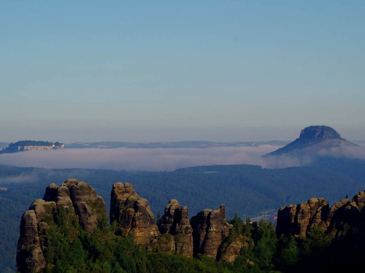 Blick auf Königstein und Lilienstein