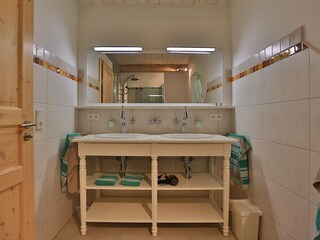 Bathroom with double washbasins