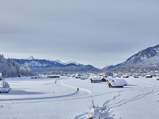 Langlaufloipe direkt vor dem Haus