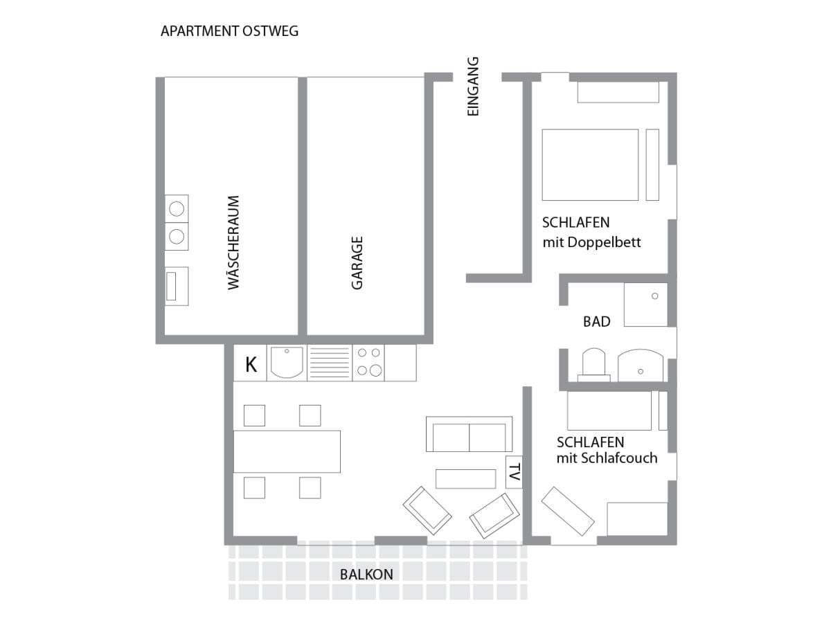 Grundriss Ferienwohnung Ostweg