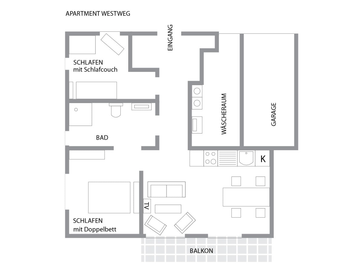 Grundriss Ferienwohnung Westweg