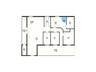 Vakantiehuis Frøstrup Grondplan 2