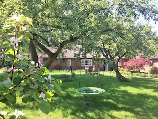 Garten mit Nestschaukel