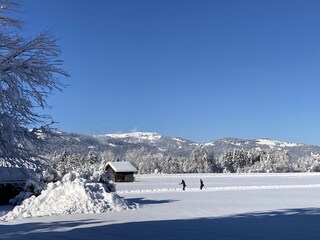 Corss-country ski trail next to