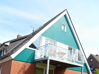 Giebelansicht mit Balkon