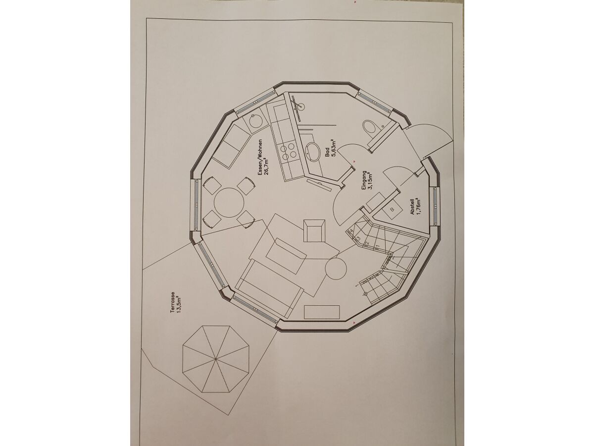 Kugelhaus Nordlichter Aurora Borealis EG Plan