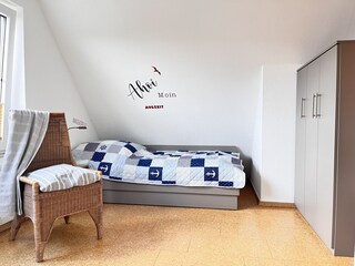 Schlafzimmer mit 2 Einzelbetten andere Perspektive