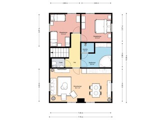 Vakantieappartement Nes Grondplan 34
