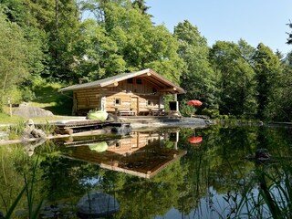 Hattenhof Schwoich Hütte am Teich