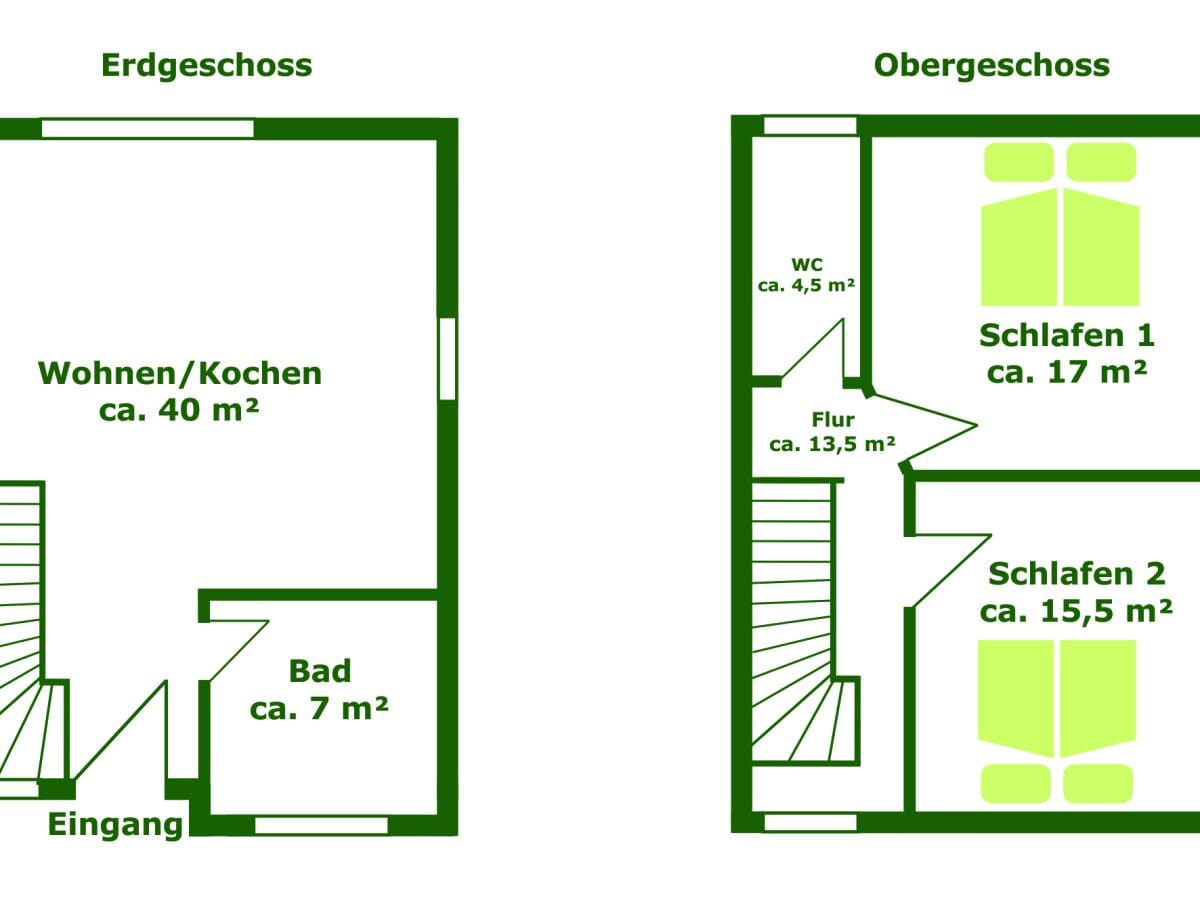 Grundriss Erd- und Obergeschoss